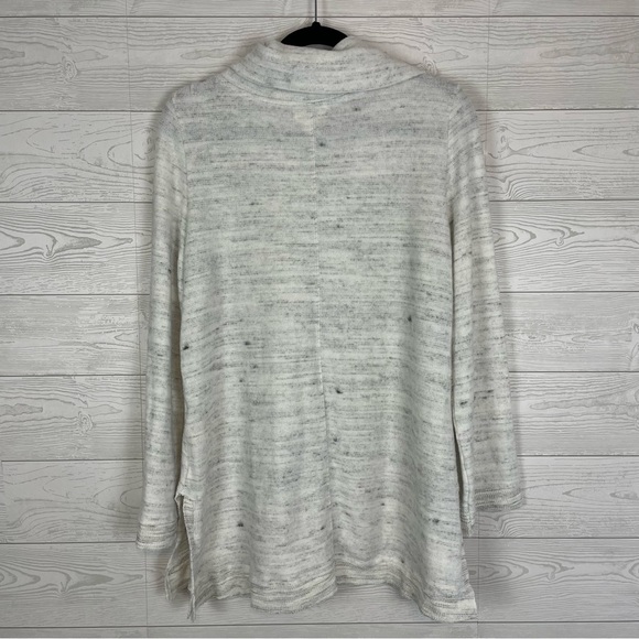 Maeve Anthropologie Risa Hacci Cowl Neck Sweater Light Heather Grey Size Medium - Picture 7 of 9